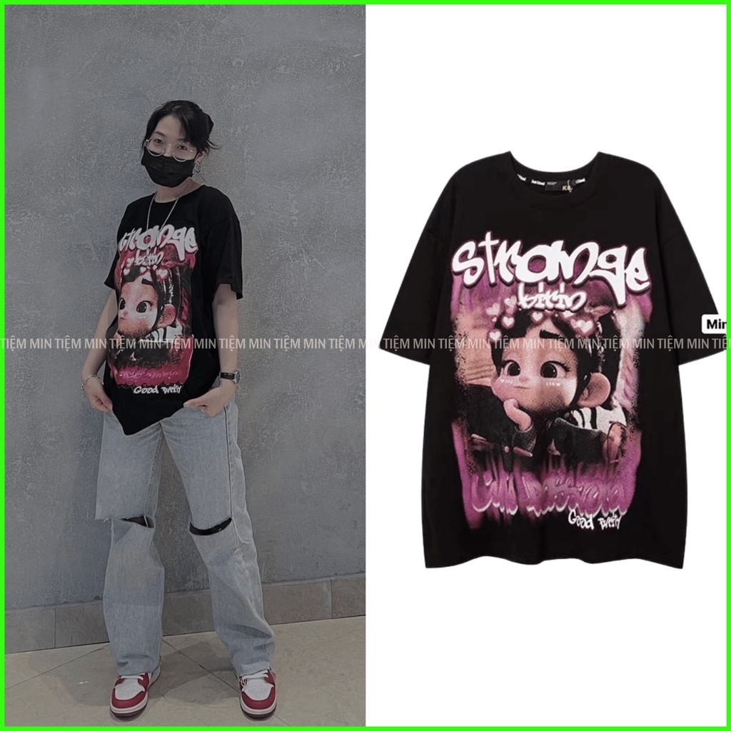 [Mã TOPS06 giảm đến 10k đơn 99k] Áo Thun Cotton UNISEX - Áo Phông Tay Lỡ Form Rộng AT in hình Babie | BigBuy360 - bigbuy360.vn