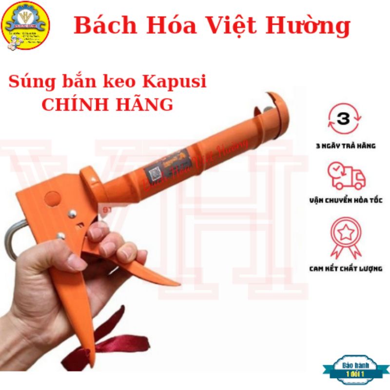Súng bắn keo silicon hãng Kapusi tự ngắt cao cấp,làm từ thép Cr-V bền chắc, chịu lực tốt, chống móp méo khi va chạm