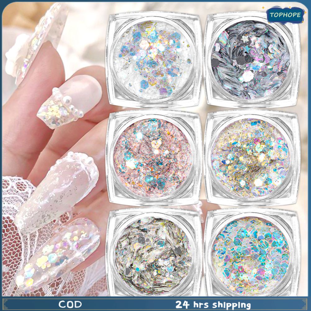Kim sa phủ móng tay ANNIES đa giác màu vàng lấp lánh xinh xắn đáng yêu mới dành cho trang trí