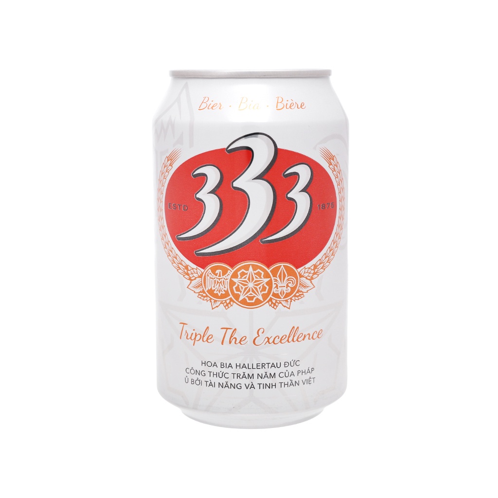 Bia 333 Lon 330ml Nhãn hiệu bia lon 333 đã chiếm giữ vị trí số 1 tại thị trường Việt Nam