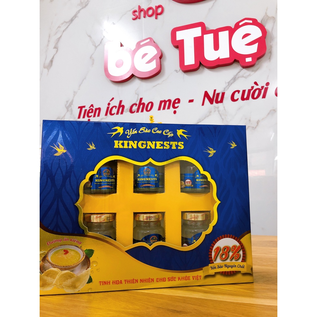 [CHẤT LƯỢNG] Nước Yến Sào Cao Cấp KingNests Chưng Đường Phèn/ Ăn Kiêng/ Nhân Sâm 18% Tổ Yến Nguyên Chất (6 lọ x 70ml)