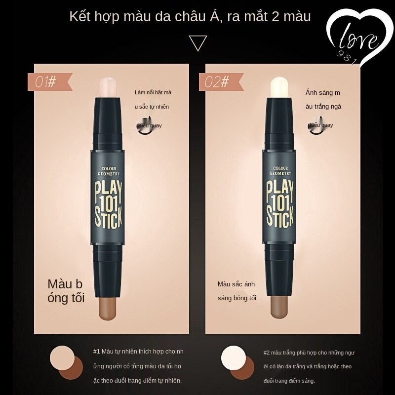 Thỏi kem bắt sáng trang điểm vùng mũi chỉnh sửa hai đầu che khuyết điểm tạo khuôn mặt chữ V | BigBuy360 - bigbuy360.vn