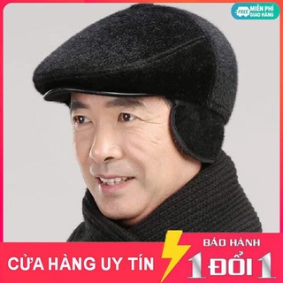 Mũ Lưỡi Trai Trung Niên Cao Cấp, Mũ Lông Ông Già - Có bịt tai ấm áp, sang trọng, quà tặng bố .