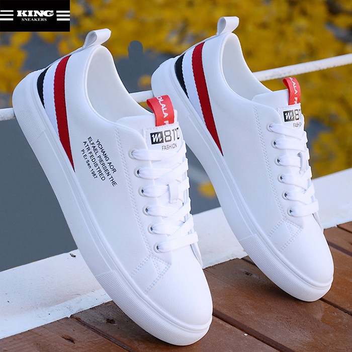 Giày Sneaker Nam thể thao màu trắng cổ cao cho học sinh phong cách Hàn Quốc 2021 - KHO GIÀY (KG23)