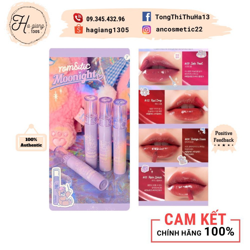 VCV [Phiên bản giới hạn] Son Romand Glasting Water Tint phiên bản Rom&itc Moonight, Son Romand Glasting Water Tint Mooni | BigBuy360 - bigbuy360.vn