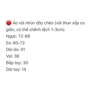 JANET STUDIO • Áo vải nhún dây chéo