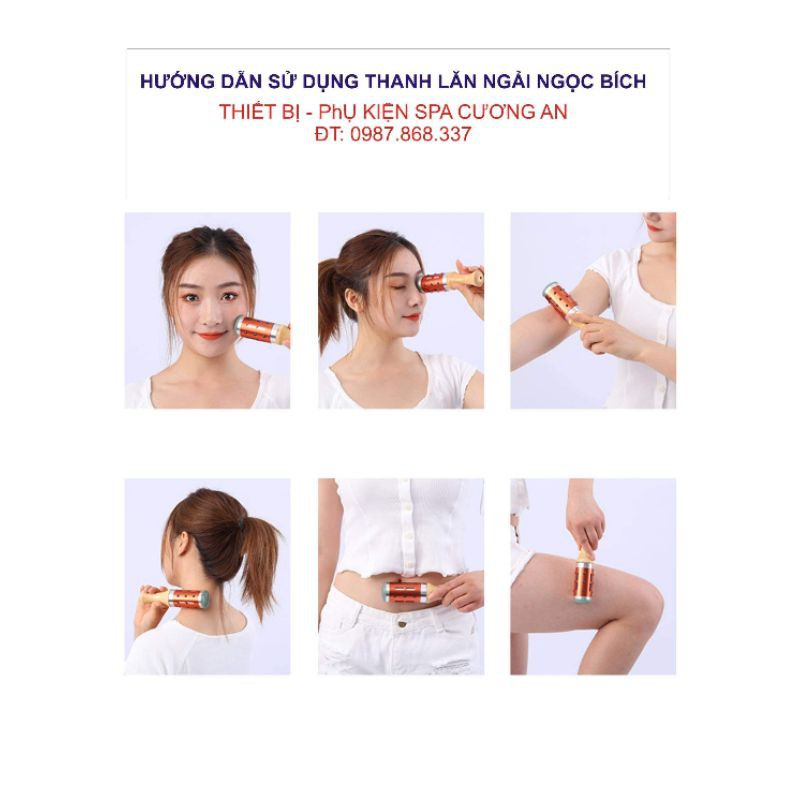 Thanh lăn ngải ngọc bích massage mặt nâng cơ, xóa nhăn, trẻ hóa da, chống chảy sệ da mặt