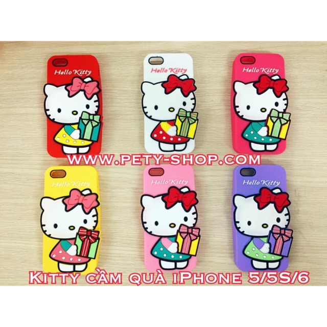 Ốp kitty cầm quà iphone 5/5s/se