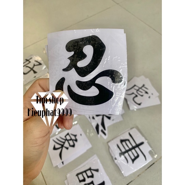 Tem Decal chữ tàu thư Pháp Hayabusa giá 1 Tấm