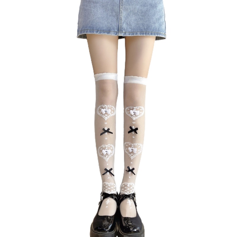 Tất Dài Qua Gối Đính Nơ Phong Cách Lolita Cho Nữ