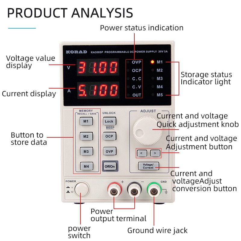 Máy cấp nguồn số P-3005A/ KA3005D 30V-5A chính hãng
