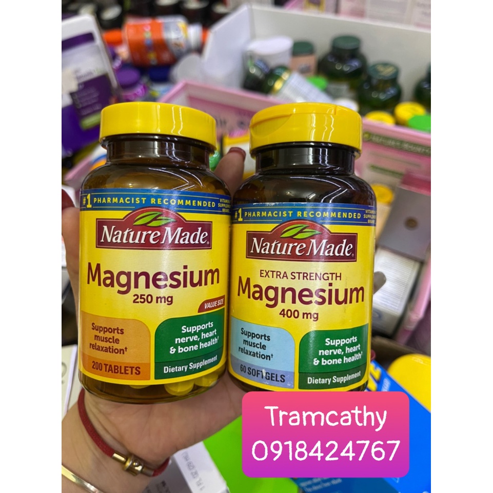 Magnesium glycinate,magnesium citrate 250mg 60 viên