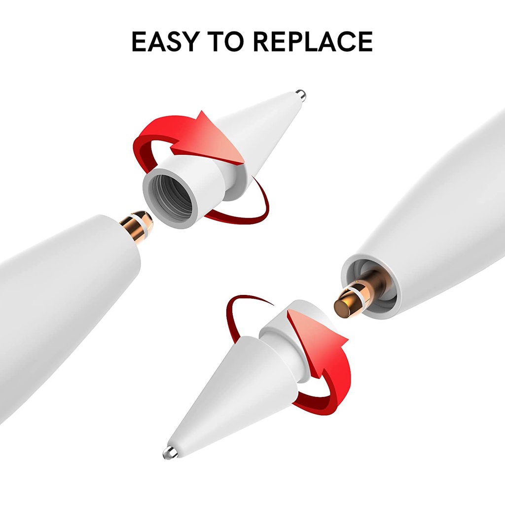 Đầu Thay Thế Bằng Kim Loại Chống Mài Mòn Cho Bút Cảm Ứng apple pencil Thế Hệ 1 2