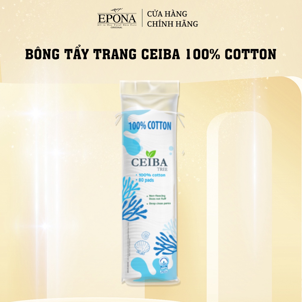 [Mã FMCGMALL -8% đơn 250k] Bông Tẩy Trang Ceiba 100% Cotton Siêu Tiết Kiệm Dung Dịch