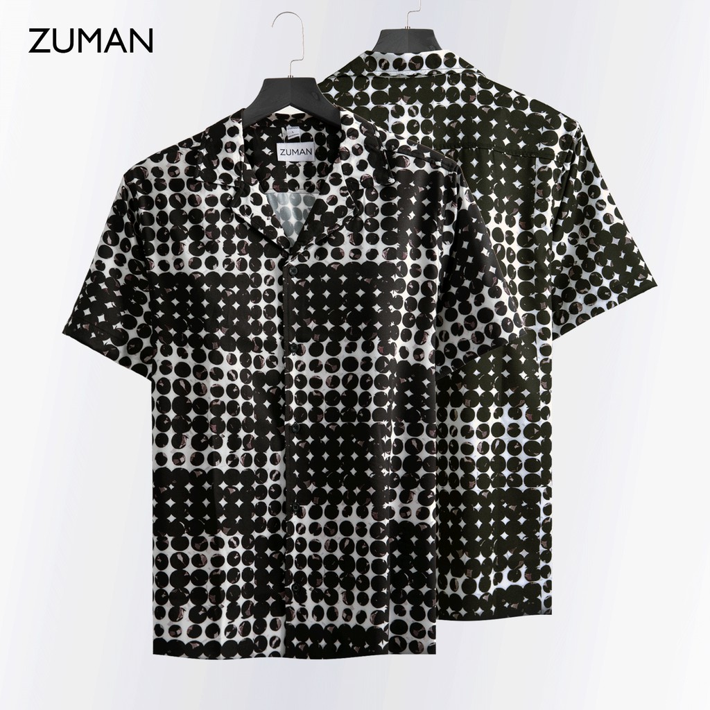 Áo sơ mi nam họa tiết Maison Shirt ASM209 ZUMAN form suông, chất vải lụa vân chéo cao cấp, thoáng mát | BigBuy360 - bigbuy360.vn