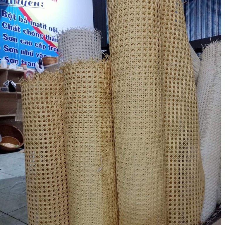 Lưới mây mắt cáo nhựa khổ 60 mầu vàng sợi nhập combo