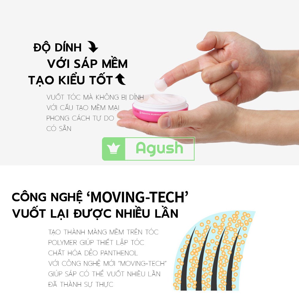 Sáp vuốt tóc nam Gatsby cứng thơm chính hãng cao cấp nhật Moving Rubber Spiky Edge 80g ít bóng giữ nếp không bết