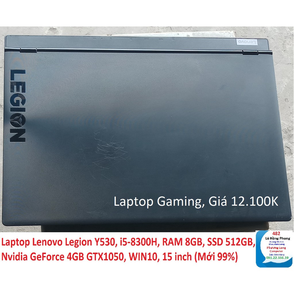 Laptop Lenovo Legion Y530, i5-8300H, RAM 8GB, SSD 512GB, Nvidia GeForce 4GB GTX1050, WIN10, 15 inch (Mới