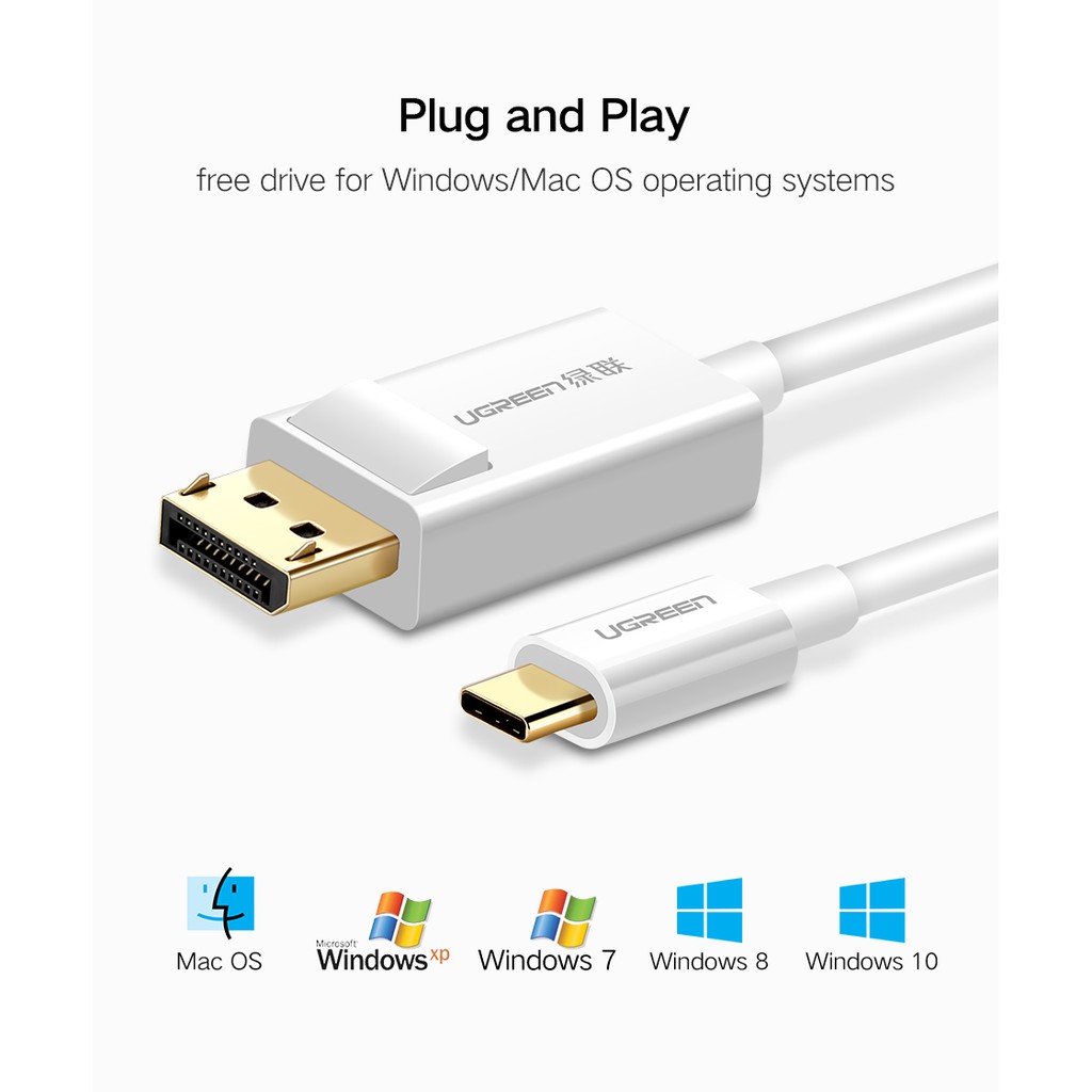 Dây USB TypeC To Displayport Cao Cấp | Ugreen 40420 Chính Hãng | Dài 1.5M