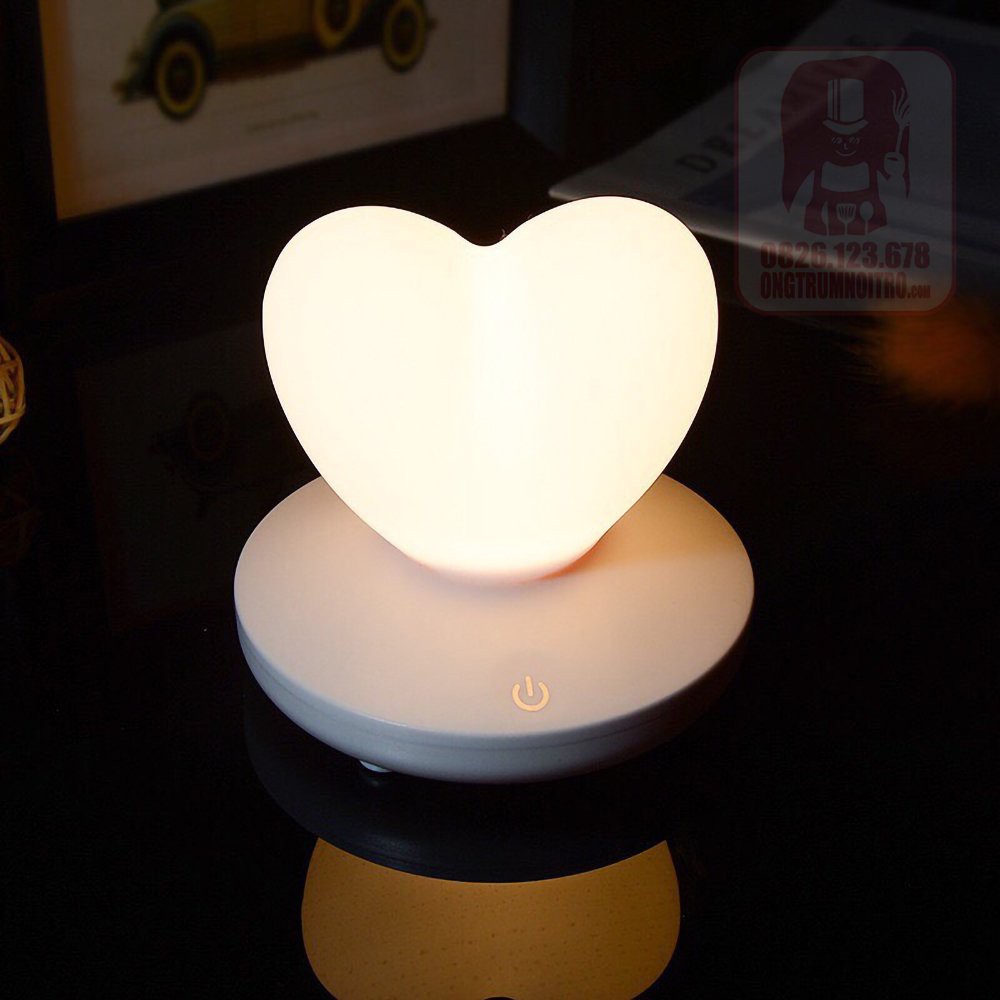 Đèn ngủ LED hình trái tim sạc USB tiện dụng trang trí nhà cửa