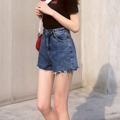 Quần Short Rách Cạp Cao_C5