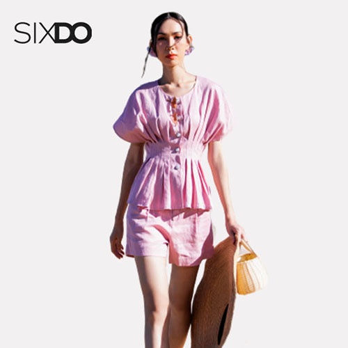 Áo nữ linen cánh dơi ôm eo SIXDO
