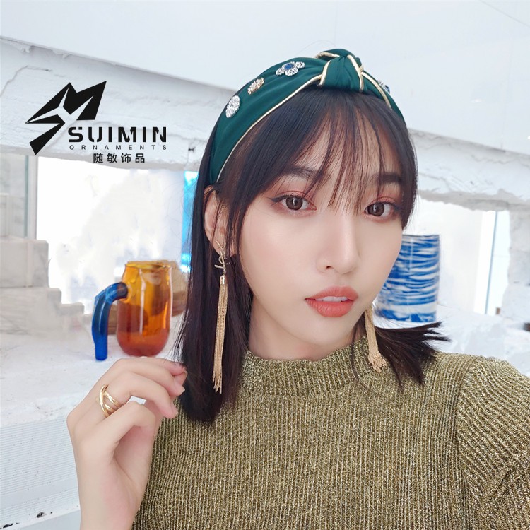 Băng đô cài tóc Hàn Quốc hàng siêu VIP đính đá cực sang chảnh C73363