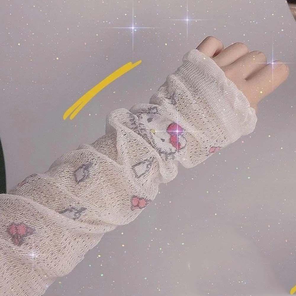 Đôi Găng Tay Giữ Ấm Chống Tia UV Hình Mèo Hoạt Hình Dễ Thương