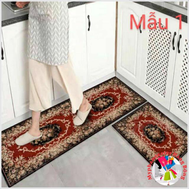 Set 2 thảm bếp mặt nỉ đế cao su hàng đẹp, inbox để chọn mẫu