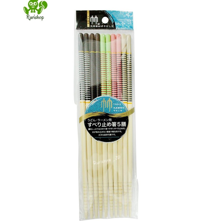 Set 5 đôi đũa tre màu sắc Nhật Bản