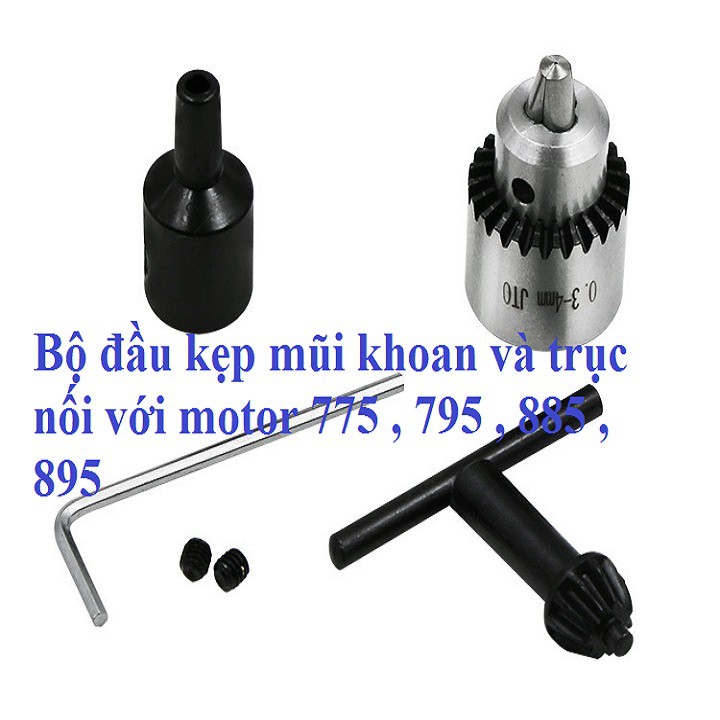 ĐẦU KẸP MŨI KHOAN MINI JTO 4MM - Trục 5mm cho motor 775,895