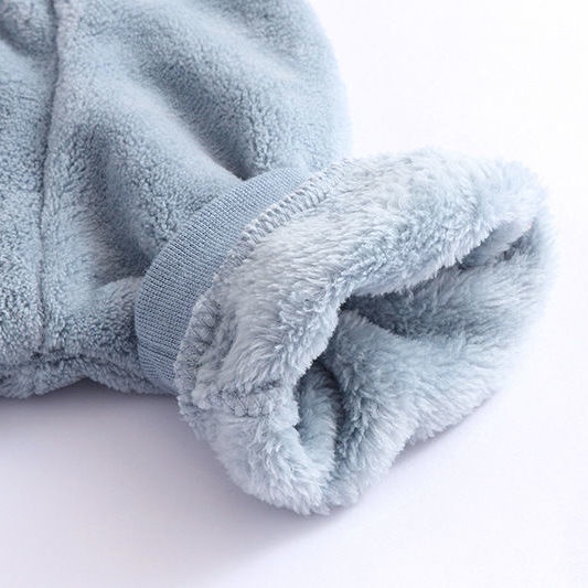 Đồ ngủ liền thân vải nhung san hô ấm áp thời trang dành cho bé sơ sinh