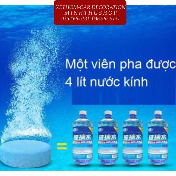 Viên sủi rửa kính xe hơi - Siêu đậm đặc 1 viên sủi hòa tan với 4 lít nước.