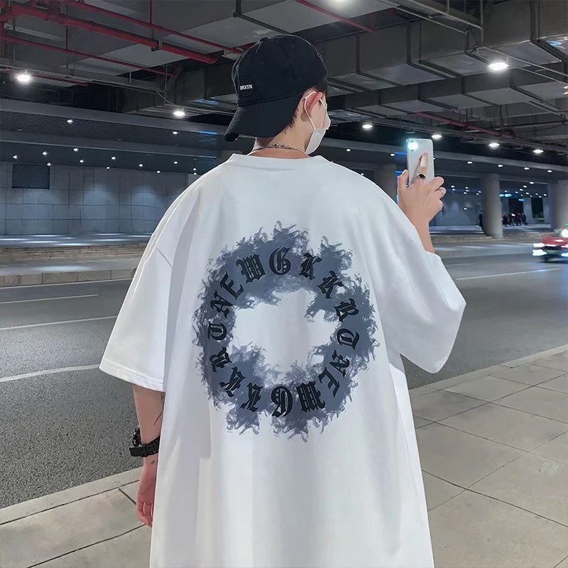 Áo Thun Tay Ngắn Dáng Rộng In Chữ Phong Cách Hip Hop Đường Phố Hàn Quốc Thời Trang Mùa Hè Cho Nam Và Nữ