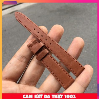 Dây đồng hồ da bò màu nâu đỏ cho nữ đủ size - dây đồng hồ doha