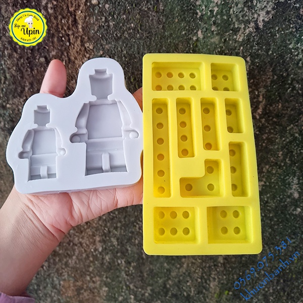 Khuôn silicon làm thạch lego bé rất thích
