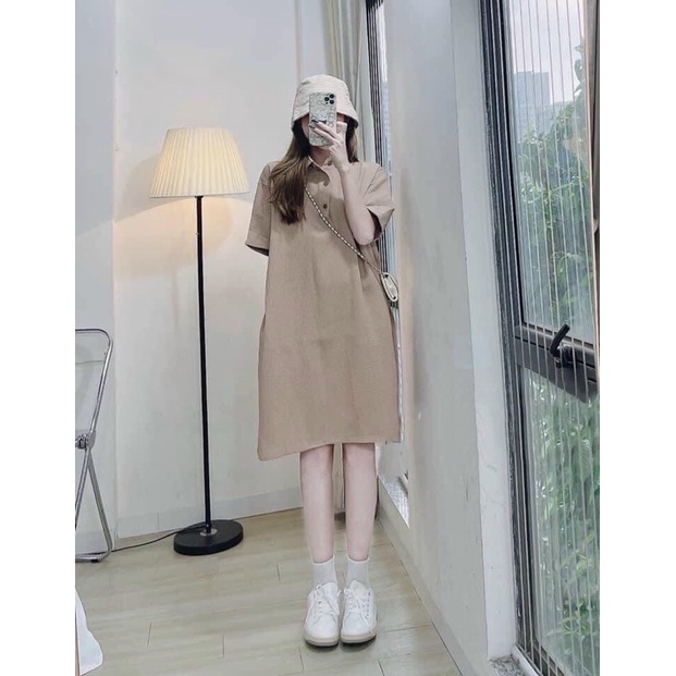 Đầm Polo oversize tổ ong 3 màu ( Ảnh thật/Video)