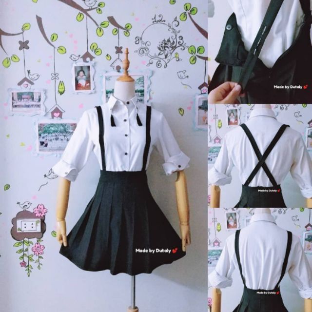 Girl 03 - Chân váy yếm xếp ly cosplay Thu Đồng
