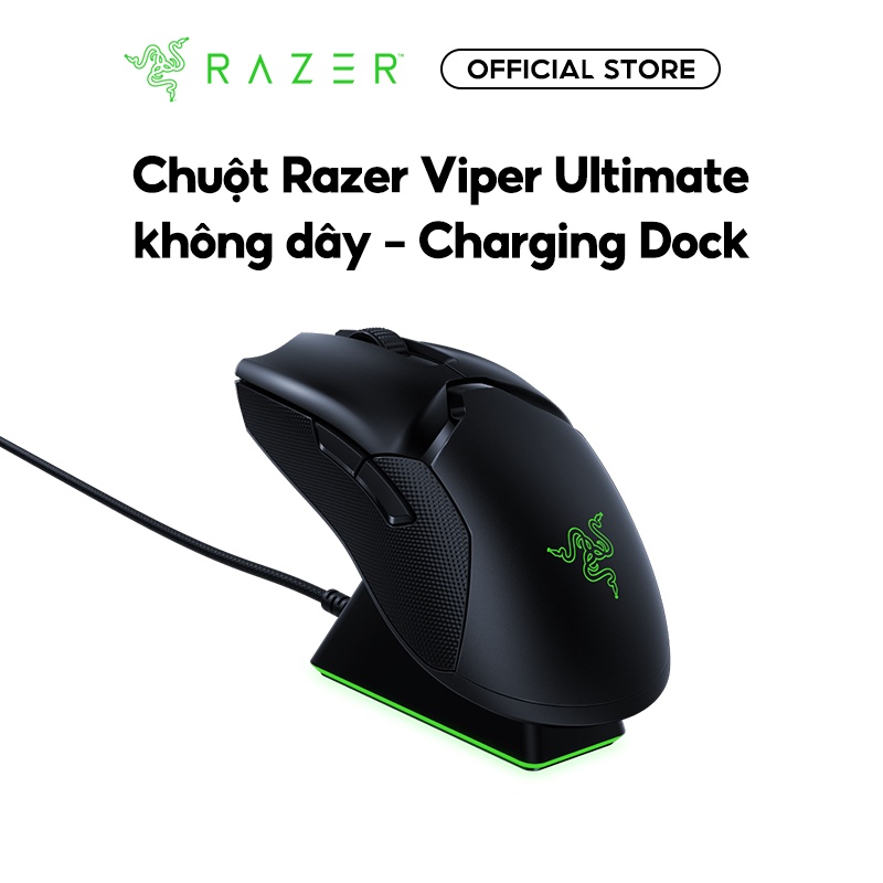Chuột Razer Viper Ultimate không dây | Charging Dock | Đen (Black) | Bảo hành 24 Tháng