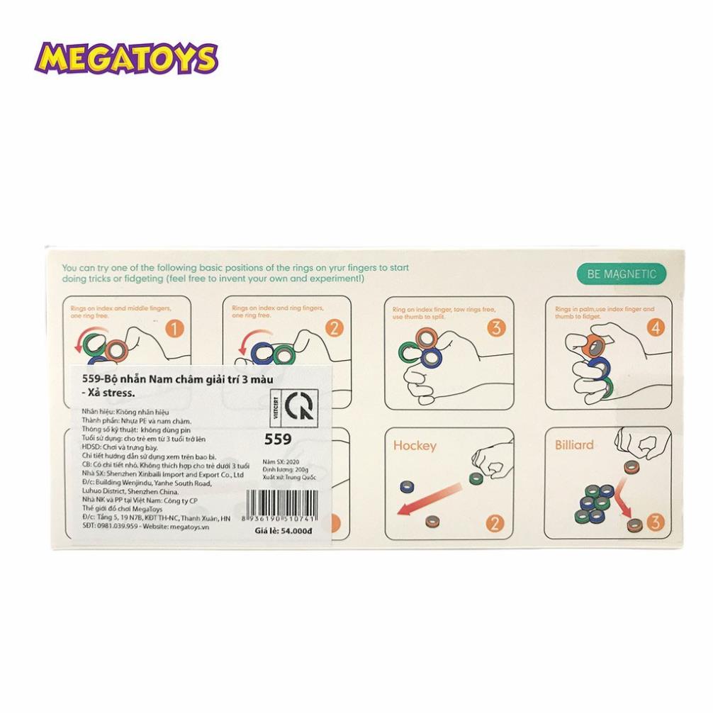 Chính hãng - Bộ nhẫn Nam châm giải trí 3 màu - Xả stress 559