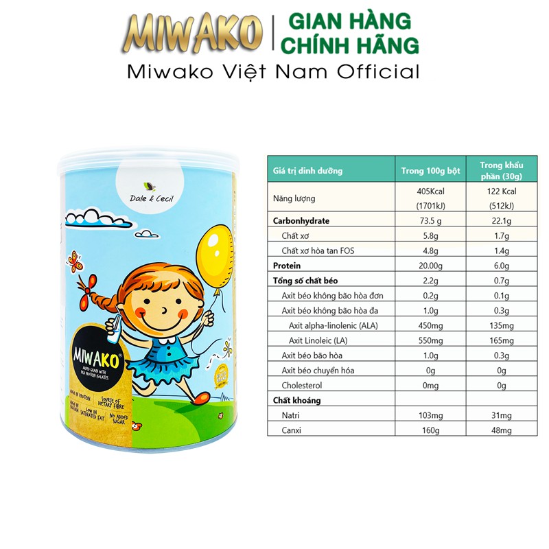 Sữa thực vật hữu cơ Miwako - Vị gạo - 400g - Malaysia