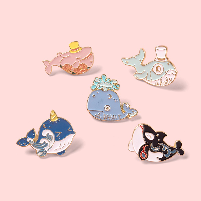Ghim cài áo hình cá voi dễ thương cho nữ
