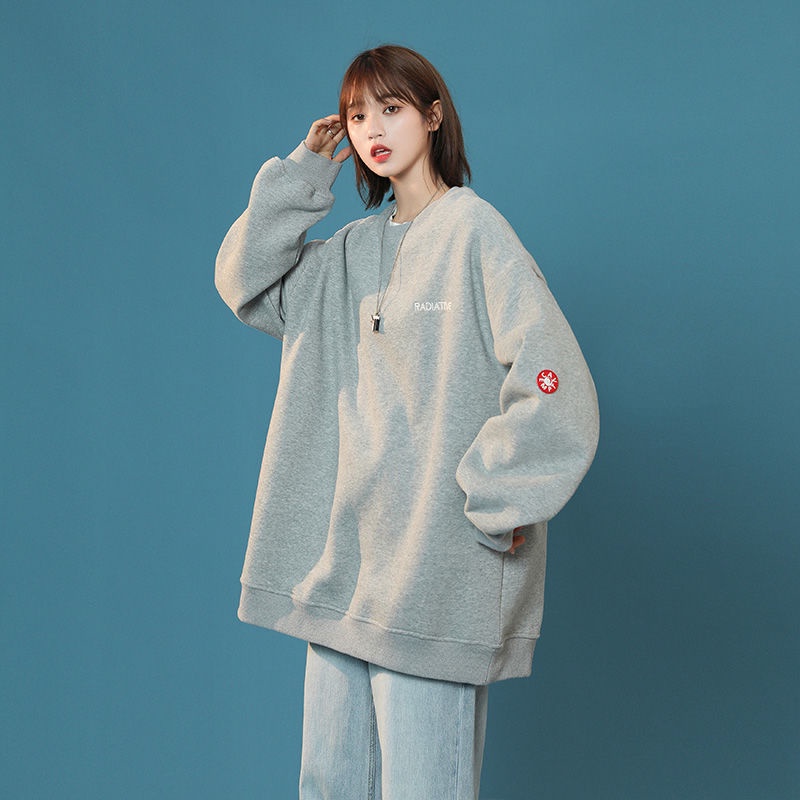 Áo Sweater Mỏng Tay Dài Cổ Tròn Dáng Rộng Thời Trang Mùa Thu Dành Cho Nữ | BigBuy360 - bigbuy360.vn