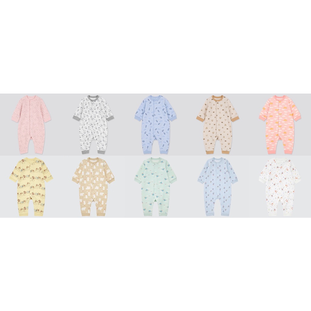 Sleepsuit Lót Bông - Đồ Liền Mảnh Dài Tay 6-18 Tháng - Uniqlo