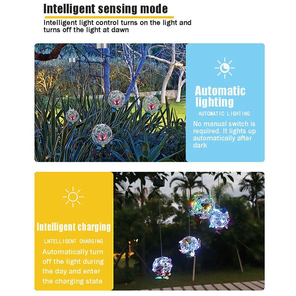 Đèn Led 24 Bóng Hình Bươm Bướm Sử Dụng Năng Lượng Mặt Trời Trang Trí Sân Vườn