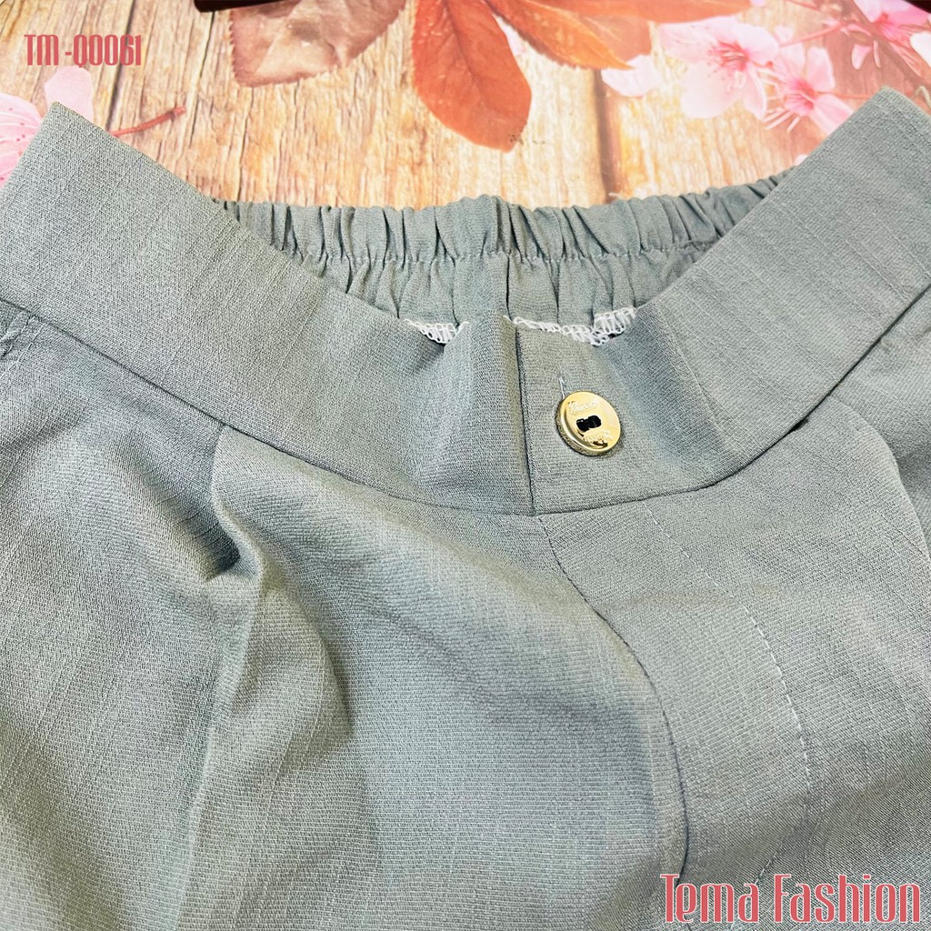 Quần đùi nữ TEMA - quần short sooc nữ cạp chun sau có túi vải xịn xò chất đũi siêu mát mịn | BigBuy360 - bigbuy360.vn