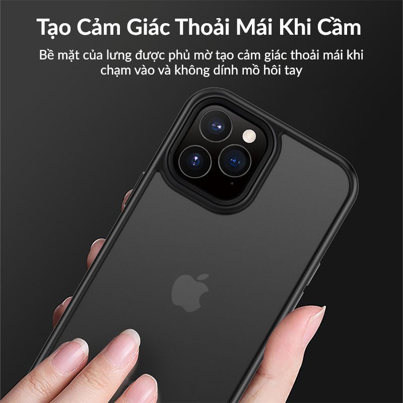 Ốp Lưng Nhám Chống Vân Tay LIKGUS Tuan Nút Bấm Kim Loại Bảo Vệ Camera Cho iPhone 13 Pro Max 12 Pro max 11 Pro Max