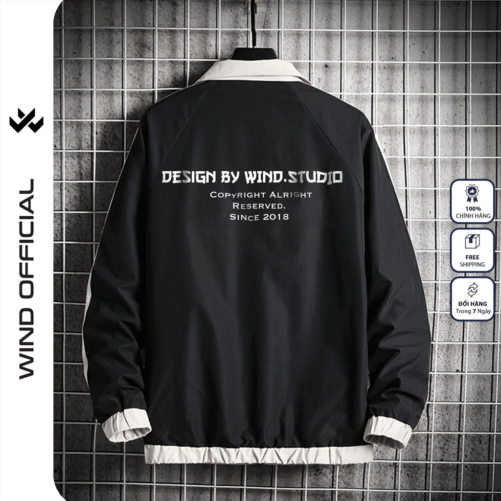 Áo khoác dù WIND unisex form rộng Tshirt cardigan thời trang nam nữ oversize ulzzang