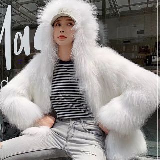 ÁO LÔNG CHỒN TRẮNG CÓ MŨ. QCCC CÓ HÌNH ẢNH THẬT