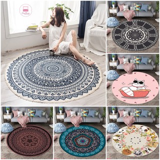 𝐓𝐡𝐚̉𝐦 Trải Sàn 𝐁𝐚𝐥𝐢 hình tròn Trải Sàn Trang Trí Cao Cấp  - Thảm Lì Bali  Hàng Đẹp ( Mặt Sau đế cao su Chống Trơn Trượt)